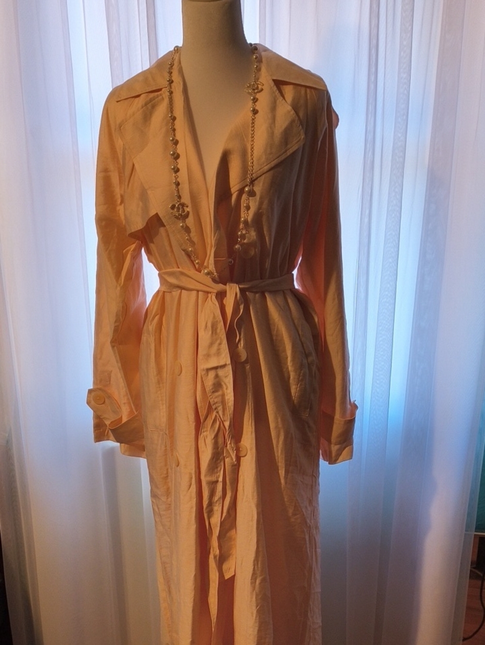 Light Pink Long Trench Coat